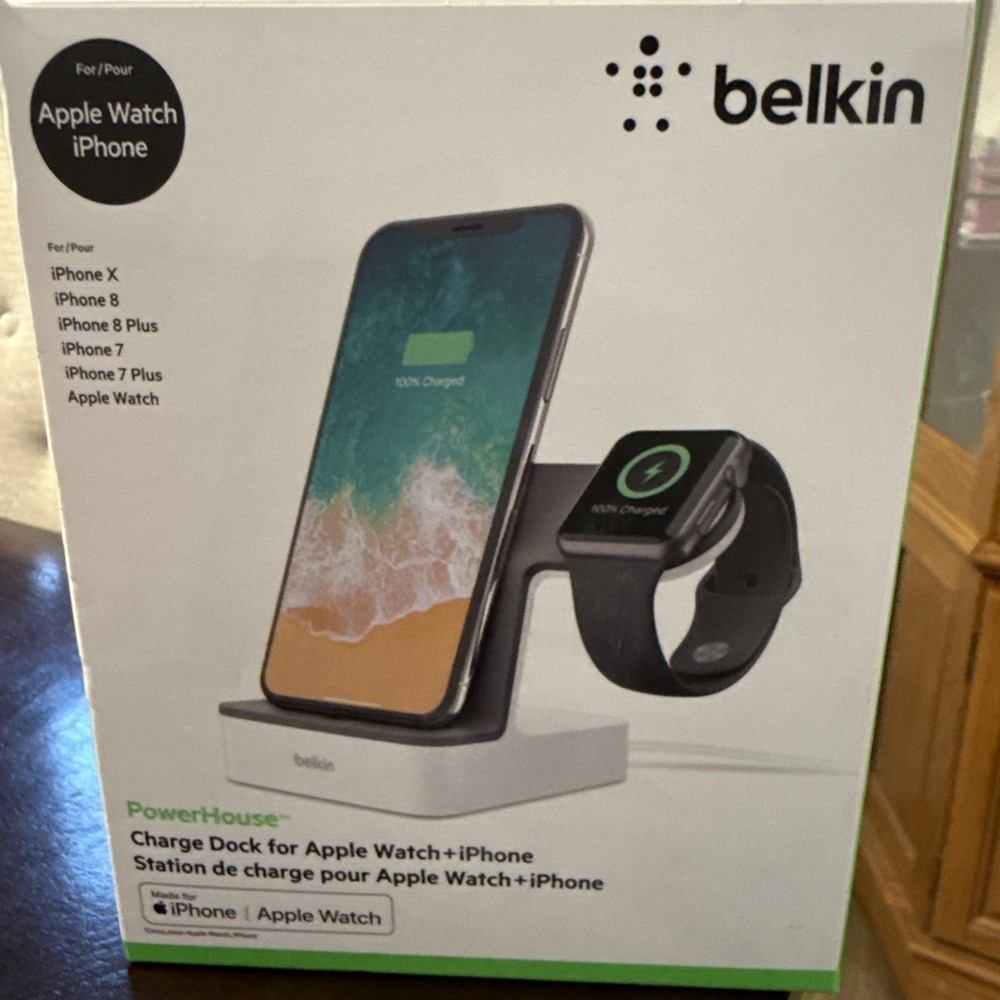Belkin PowerHouse Charge Dock For Apple Watch & iPhone XS, XR, X, 8, 7 - NEW